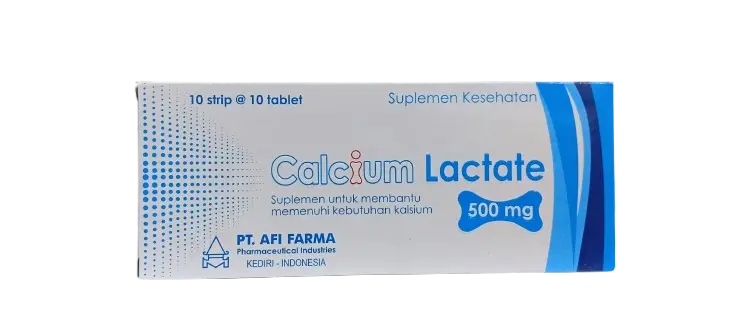 CALCIUM LACTATE 500 MG Box/100 Tab (AFI)