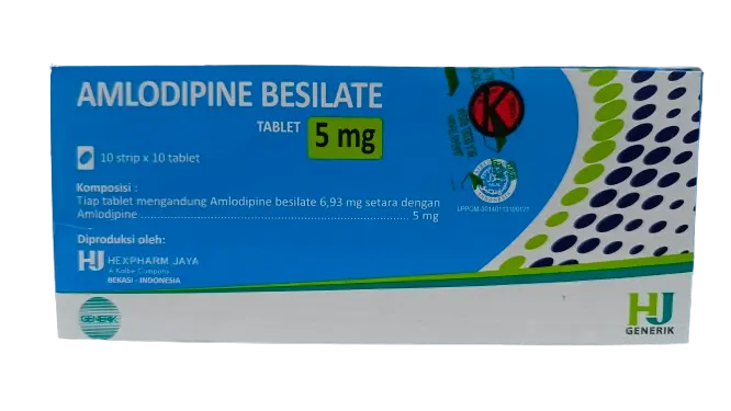 AMLODIPINE 5 MG Box/100 Tablet (HEXPHARM)