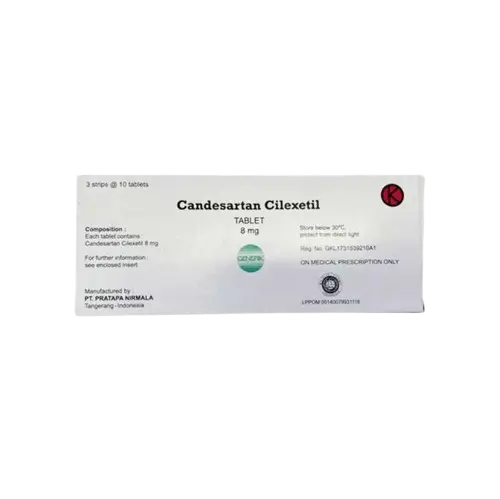 CANDESARTAN 8 MG Box/ 30 Tablet (PRATAPA)