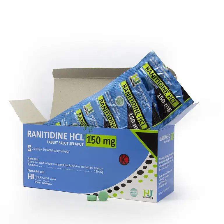RANITIDINE HCL 150 MG Box/100 Tablet (HEXPHARM)