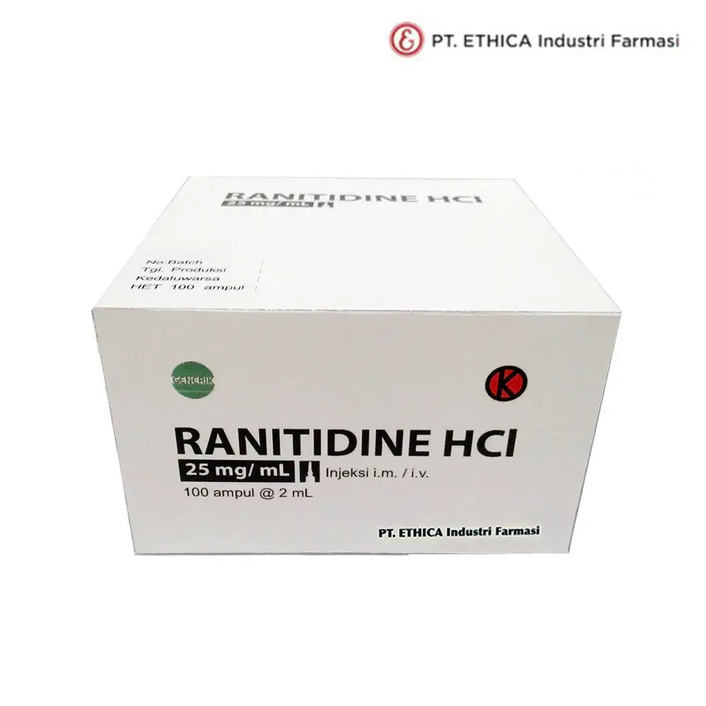 RANITIDINE INJEKSI 25 mg/ml Box/100 Ampul @2 ml (ETHICA)