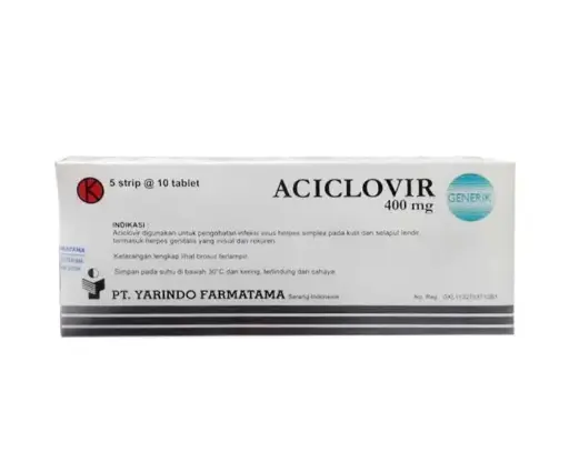 ACYCLOVIR 400 MG Box/50 tablet (YARINDO)