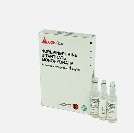 NOREPHINEPHRINE BITARTRATE MONONHYDRATE Box/5 Ampul (DEXA)