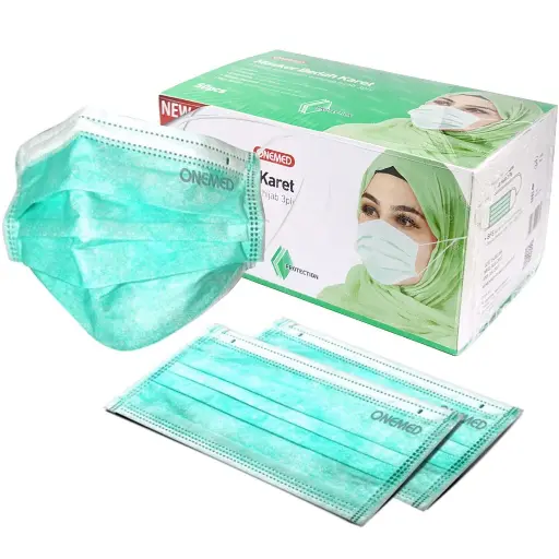 SURGICAL MASK 3 PLY HIJAB HIJAU (ONE MED)